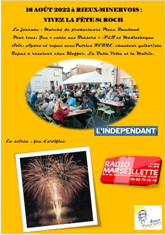 Photo actualité Mardi 16 août: Vivez La fête St ROCH