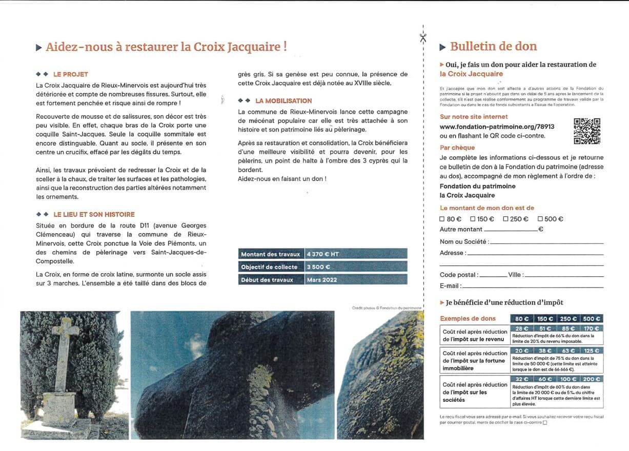 Photo actualité Rénovation de la Croix Jacquaire de Rieux-Minervois