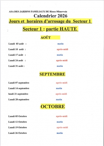 Photo actualité horaires d'arrosage 