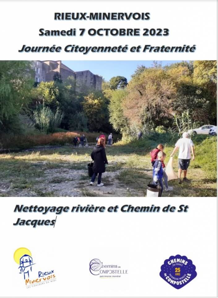 Photo actualité Journée CITOYENNETE et FRATERNITE Samedi 7 octobre 2023 : Nettoyage bords de rivière et Chemin de St Jacques